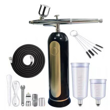 Kit aérographe portable révolutionnaire, sans fil, noir, idéal pour une utilisation polyvalente et une large gamme d'applications artistiques,
