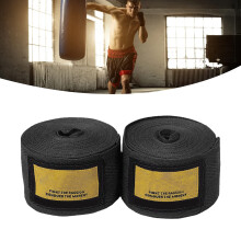 Boxing Bandage Elastic Adjustable Length for Boxing Taekwondo Thai Fans Hand Wraps Breathable Cotton Black
