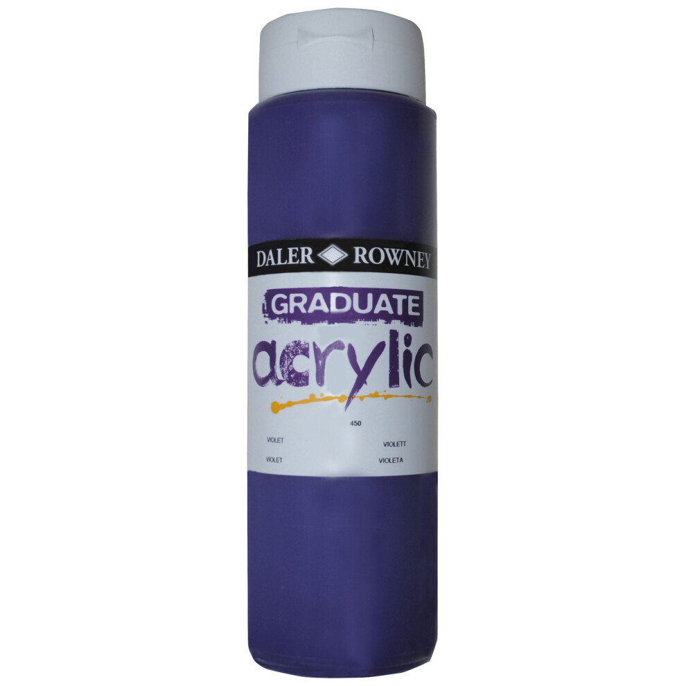 1 Pack - Daler Rowney 123500450 Graduate Acrylic Paint 500ml Violet-image-OPC-P52MJMZ-NEW