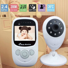 Vococal Multifunktionales Video-Babyphone, 2,4-Zoll-Farbbildschirm, 2,4-GHz-Funkvideo, MP3-Wiedergabe, Baby-Video-Abhörfunktion