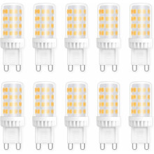 G9 LED Bulb for Wide Application, Clear Glass Shade, Instant Lighting 450LM, 10 Pack