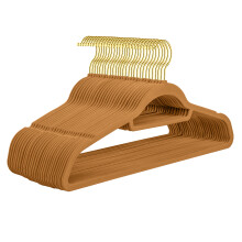 Cintres en velours pour une organisation optimale de votre dressing, cintres antidérapants en velours avec crochet pivotant or rose, cintres