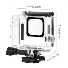 Kompatybilna z kamerą GoPro HERO 4K 2024 PULUZ 60 m / 196 stóp, wodoodporna obudowa ochronna z klamrą, podstawowym mocowaniem i śrubą