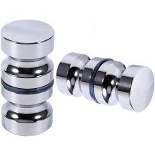 Massiver zylindrischer Griff für Duschabtrennung, 2 Paar elegante Badezimmertürgriffe aus poliertem Stahl, doppelseitig aus Aluminiumlegierung für