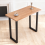 AINPECCA Rectangular Bar Table Metal Legs Breakfast OAK 7