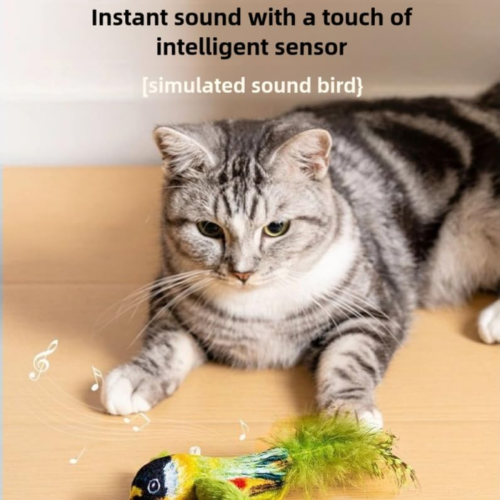 3Pcs Electronic Interactive Flying Bird Cat Toy Flapping Wings,Sparrow Flapping Toy 2