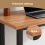 AINPECCA Rectangular Bar Table Metal Legs Breakfast OAK 4