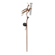 Rain gauge for outdoor use with solar light, metal decorative pole with waterproof large glass tube, rain gauge for yard, garden, terrace, lawn sets
