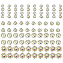 100 stuks decoratieve naai-op steentjes-Witte AB op goud