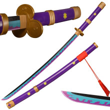 Roronoa Zoro Sword 100 cm Wooden Sword, Wooden Katana Japanese Anime, Cosplay Sword Yama Enma Purple