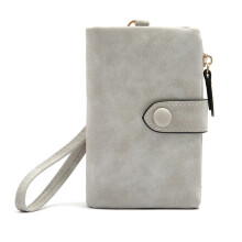Portefeuille à deux volets avec protection RFID pour femme, pochette en cuir PU avec poche zippée pour la monnaie et porte-cartes, portefeuille de