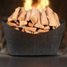 60 x 40 x 30 XXL Felt Basket for Firewood, Foldable, 60 kg Load (Anthracite)