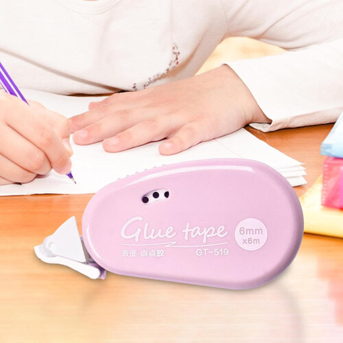 Doublesided tape roll  Scrapbooking adhesive runner dispenser  Pink 1