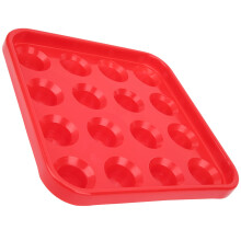 Pool Tray, Black Plastic Pool Ball Tray, 16 Holes Storage Box Pool Accessories (Red)
