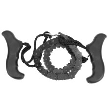 Emergency Outdoor Survival Gear Pocket Chainsaw, Folding Chain Hand Saw With Paracord Handle Bidirectional Cutting Carbon Steel Serrated Blades Self C