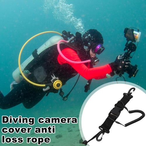 Quick Release Neck Strap  Spiral Strap  Diving Spring Clip with Quick Release Buckle, Black 1