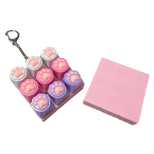 9 Key Keyboards Clicks Keychain-white pink p urple