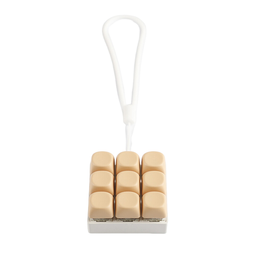Mini 9 Key Keyboards Clicks Toy Keychain-Milk Tea Color 7704000524155
