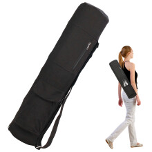 Yoga Mat Bag with Bottle Pocket, Adjustable Strap, Black