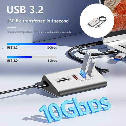 10 Gbps USB C Hubs Multipoorten Adapter Snelle-HU506 1