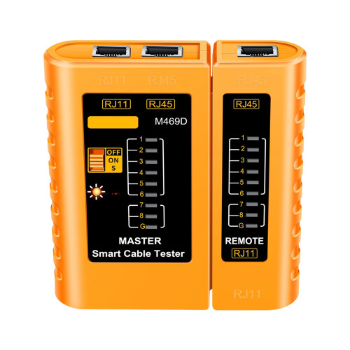 Netzwerkkabeltester M469D Ethernet-Netzwerkanalyse RJ45-Orange