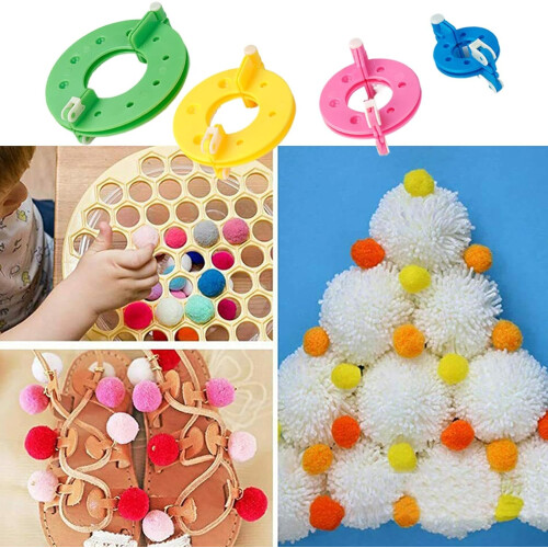 Pompom Maker  4 Sizes Round for Yarn, Fluffball Decorations, Knitting Tools 2