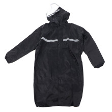 Impermeable largo con capucha, franjas reflectantes de seguridad, listo para aventuras al aire libre, diseño ligero y plegable, unisex, impermeable,