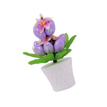 Easters Eggs Tree Potted Plant Display Ornament for-Purple