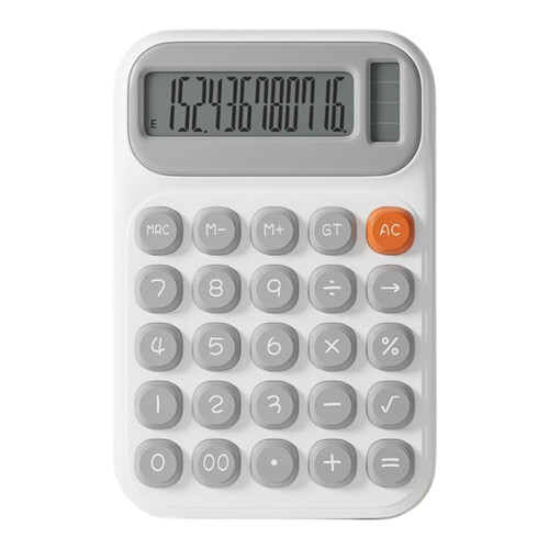 Hochwertiger, ergonomischer Taschenrechner mit Solar- und-grau