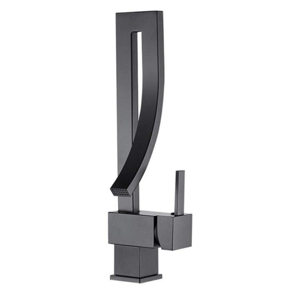 Faucet Basin Mixer Tap, Waterfall Basin Faucet, Black Brass Basin Faucet, Sink Faucet For Hot And Cold Water, Basin Faucet 9119770830883