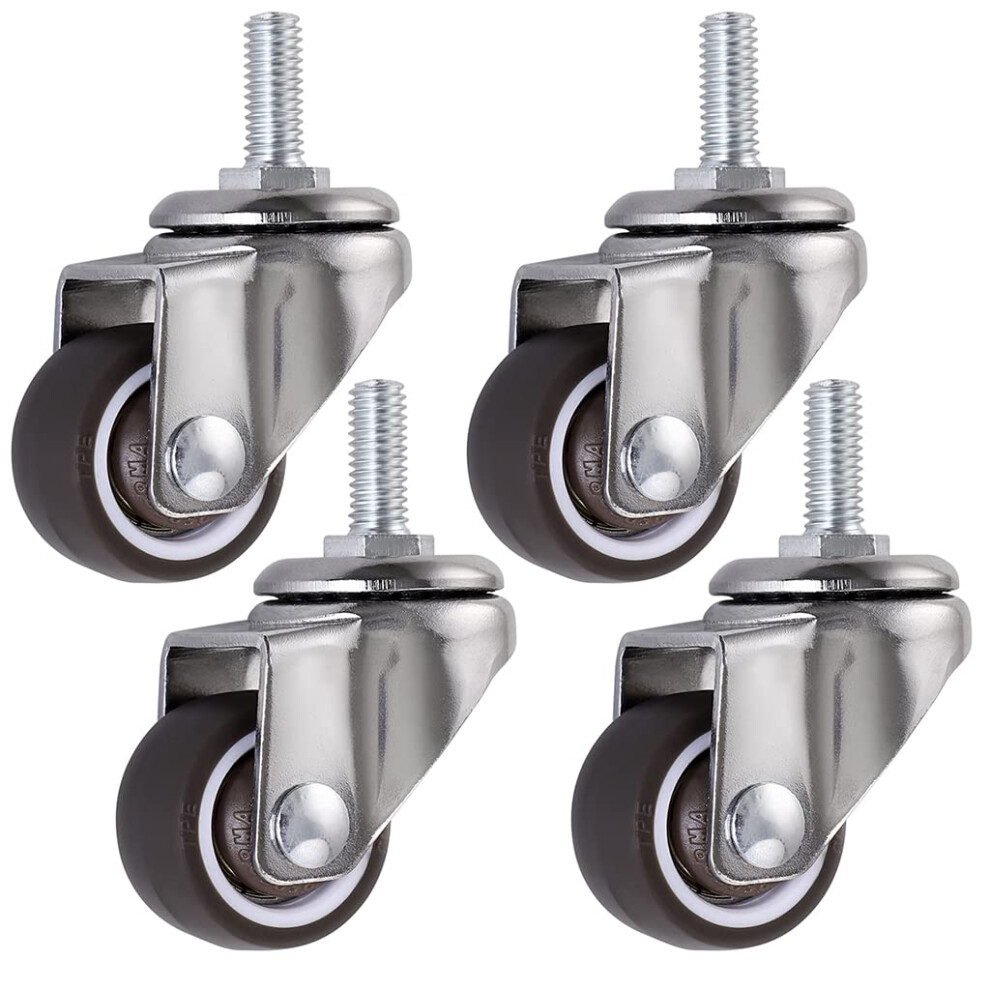 360 Degree Rotating Caster For Furniture Mobility, No Floor Marks Casters With M615 Thread, Rust And Corrosion Resistant Swivel Stem Threaded 9198585091306