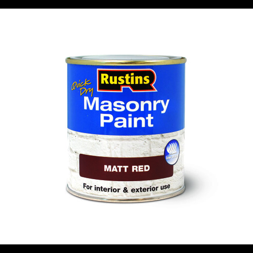 Rustins Rustins MASPR500 Quick Dry Masonry Paint Red 500ml