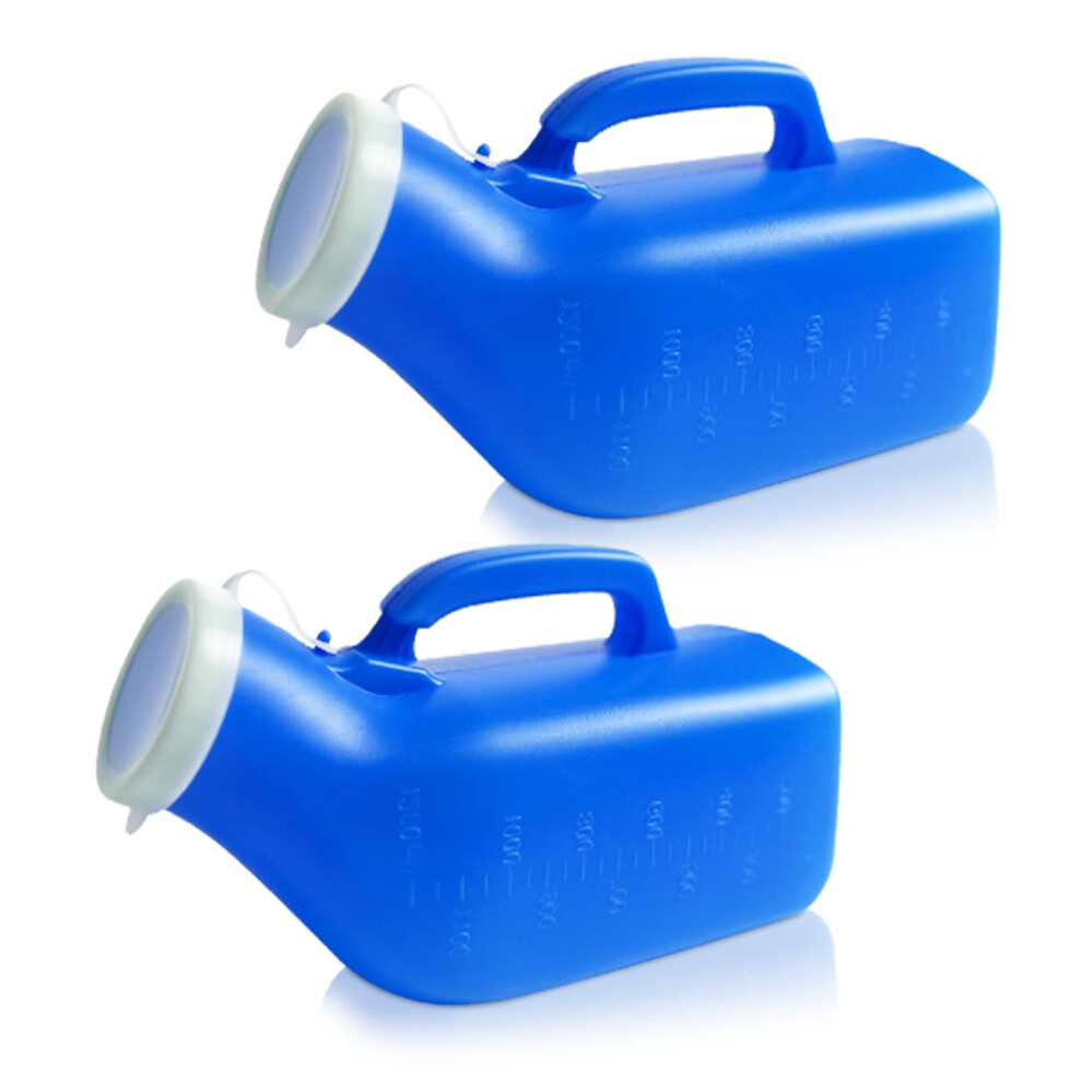Urine bottles, portable urinals for men, leakproof, 1200 ml, for hospital, incontinence, outdoor, car, travel, urinal (Blue2men)