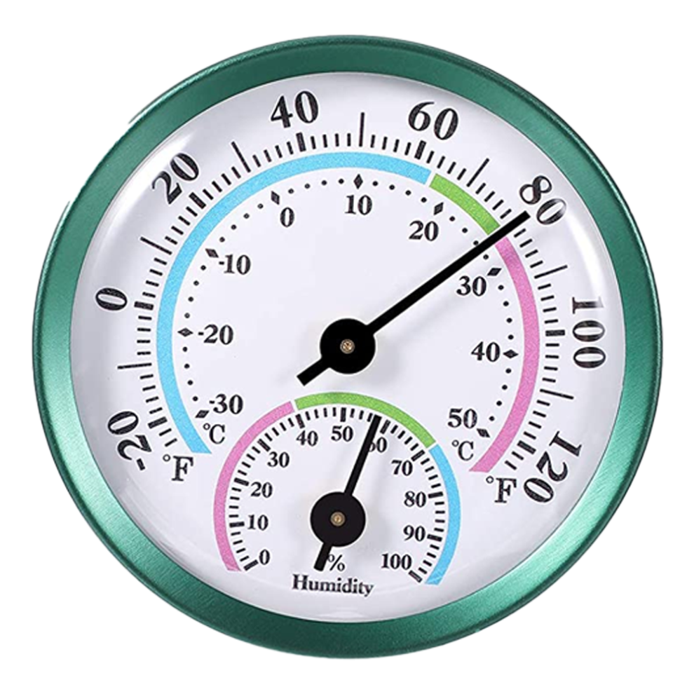 Precision Thermometer Hygrometer, Dual Gauges For Reliable Environmental Monitoring, Mechanical Power Ensures Longevity, Quality Material Resists Rust