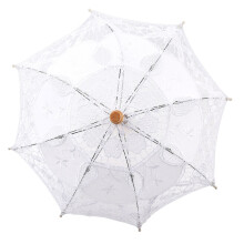 Parasol élégant en dentelle, parasol de mariage fait main, idéal pour les photos de la mariée, avec poignée en bois et toile en dentelle pour