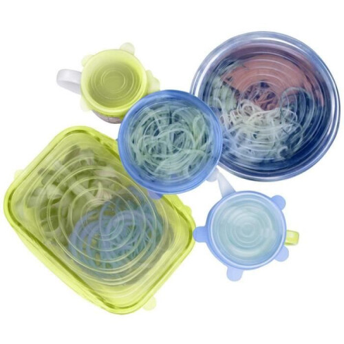 12er-Pack wiederverwendbare, dehnbare Silikon-Lebensmitteldeckel 2