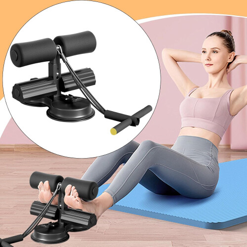 Abdominal Trainer AB Training Aid Suction Cup with Adjustable Resistance Band Auxiliary Exercise Multifunctional Strength black 1