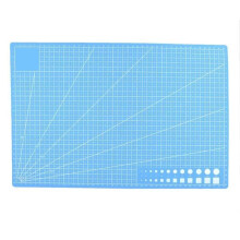 XUY A3 PVC-Schneidematte mit Raster und Schneidebrett aus Leder und Stoff (Blau)