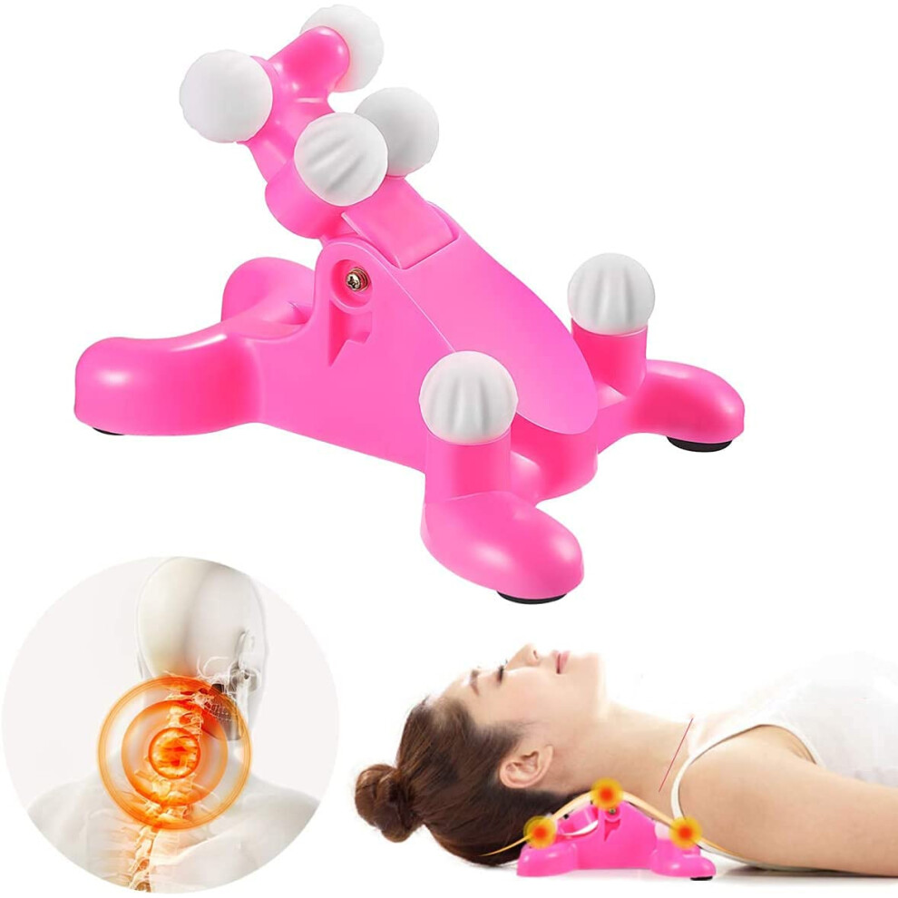 Cervical Neck Traction Massage Device, Silicone Massage Ball for Neck Pain Relief