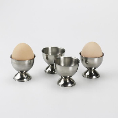 Eierbecher, Eierablage - Eierbecher aus Edelstahl - Spülmaschinenfest (4er-Set) 2