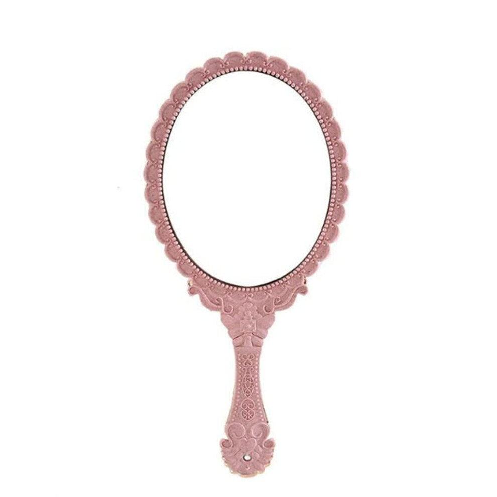 Pink Hand Mirror. Handheld Washbasin, Vintagecarved Makeup, Handbag Makeup Washbasin, Cosmetics (Color: ) (Color : )