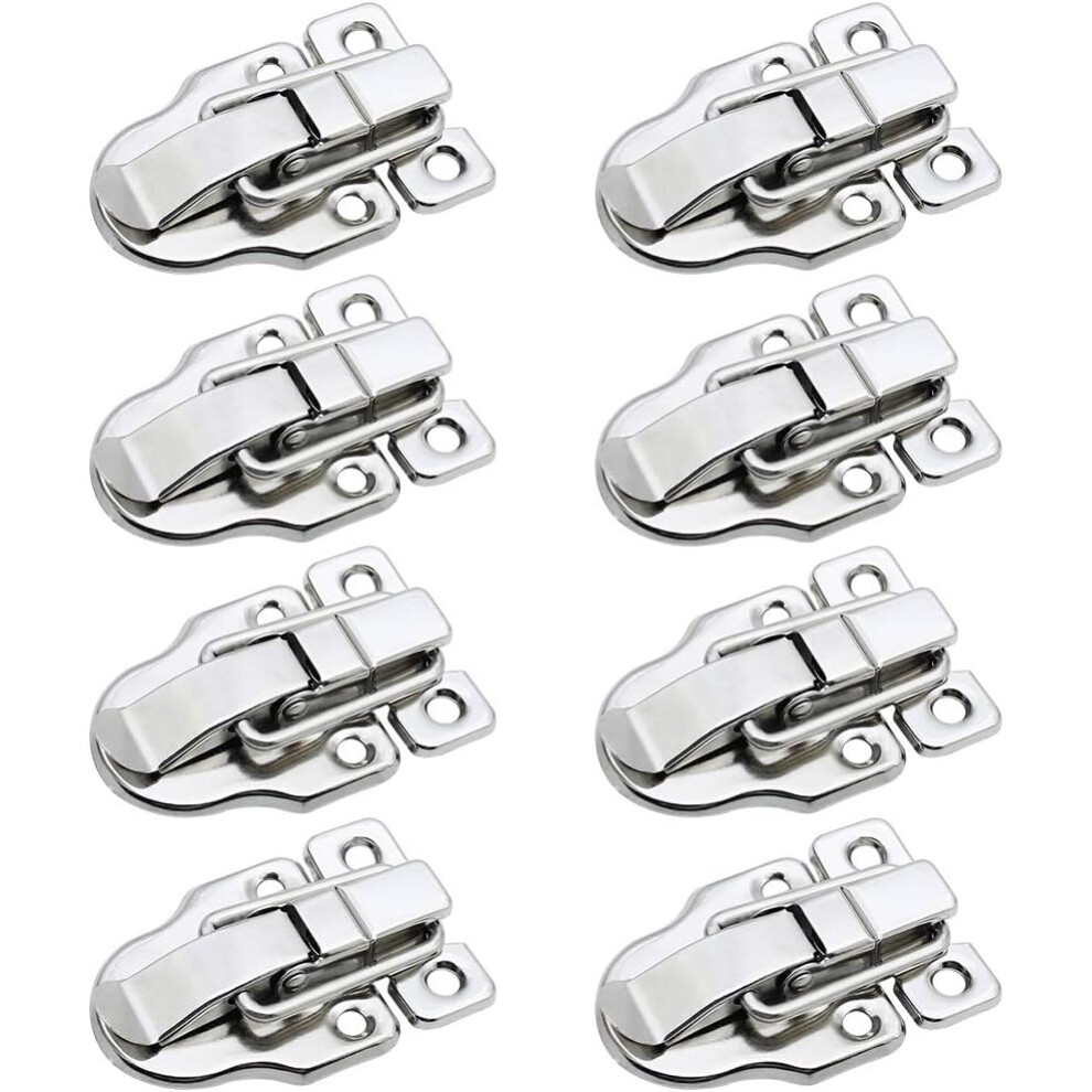 Retro Duckbilled Hasp For Jewelry Cabinet, Antique Toggle Latch, Iron Surface Plating, For Tool, Suitcase Boxes, 8Pcs, Durable Metal 9554910082379