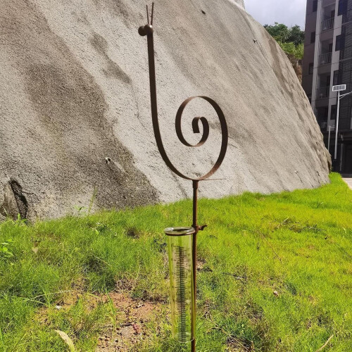 Snail Shape Rain Gauge, Rustproof Rain Meter, Garden Decor Stake 2