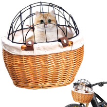 Dog Wheel Basket 11.8x9.8x13.8 Breathable Hollow Out Cat Bike Carrier with Wire Mesh Cover Ref: 5825