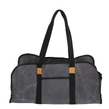 Borsa per il trasporto della legna da ardere, robusta borsa in tela resistente all'acqua con chiusura in velcro per uso interno ed esterno.