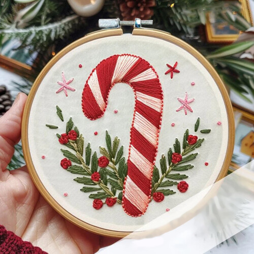 Christmas Embroidery Kits Embroidery Hoop Kits with Thread-1 1