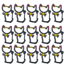 15Pcs Cats Shaped Keychain Cats Shaped Lobster Clasps Hook-8