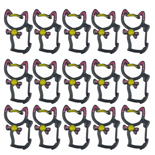 15Pcs Cats Shaped Keychain Cats Shaped Lobster Clasps Hook-8