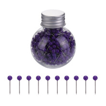 600 Pcs Round Head Pins Colourful Head Push Pins Straight-Plum