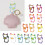 15Pcs Cats Shaped Keyring Clip Keychain Decoration Accessory-9 5